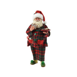 Pere noel en pyjama rouge/couleur h28cm de Kaemingk - deco de la maison dans K004