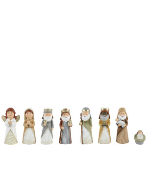 Set nativite polyresine 8p multi h13.5cm de Kaemingk - deco de la maison dans K004
