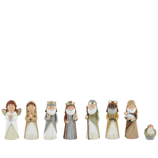 Set nativite polyresine 8p multi h13.5cm de Kaemingk - deco de la maison dans K004