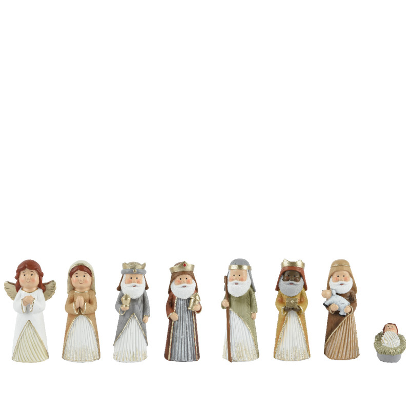 Set nativite polyresine 8p multi h13.5cm de Kaemingk - deco de la maison dans K004