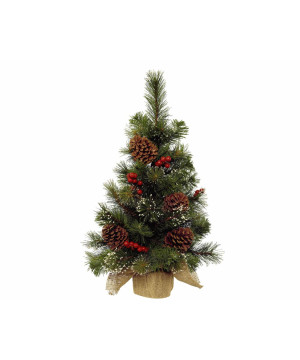 Mini sapin ipswich baies.p.pin vert/blanc h60 de Kaemingk - deco de la maison dans K004