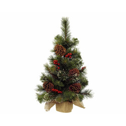 Mini sapin ipswich baies.p.pin vert/blanc h60 de Kaemingk - deco de la maison dans K004