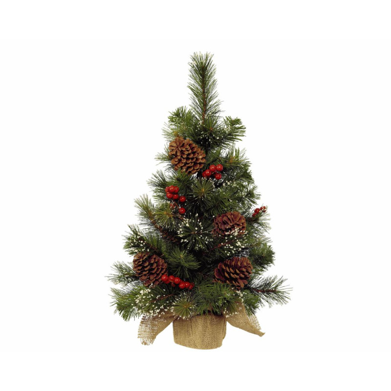 Mini sapin ipswich baies.p.pin vert/blanc h60 de Kaemingk - deco de la maison dans K004
