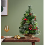Mini sapin ipswich baies.p.pin vert/blanc h60 de Kaemingk - deco de la maison dans K004