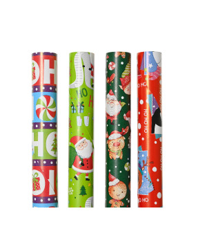 Papier cadeau ho ho 3m 4ass de Kaemingk - deco de la maison dans K004
