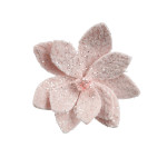 Poinsettia sur clip rose doux d28 de Kaemingk - deco de la maison dans K004