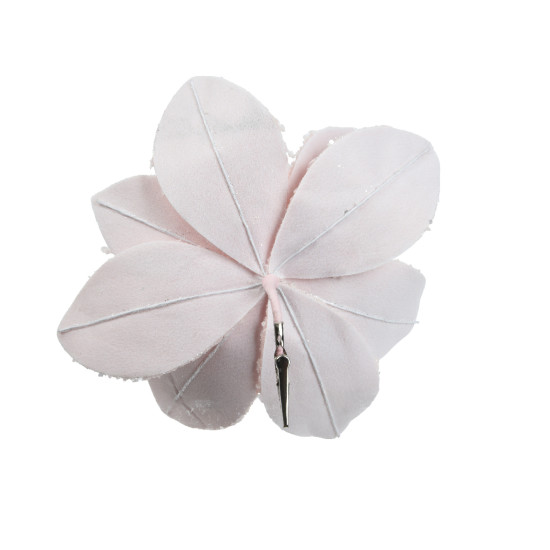 Poinsettia sur clip rose doux d28 de Kaemingk - deco de la maison dans K004