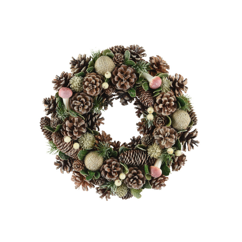 Couronne p.pin/champignon naturel/couleur d33 de Kaemingk - deco de la maison dans K004