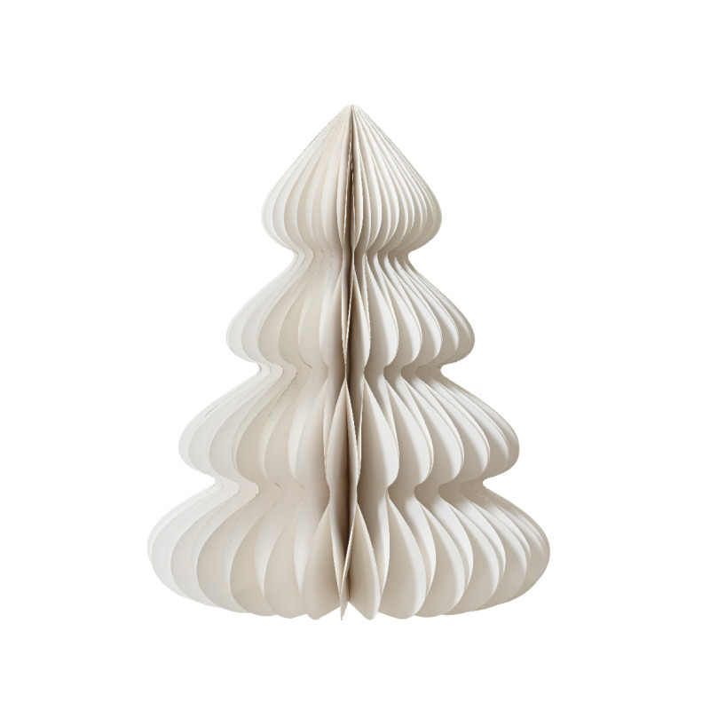 Sapin papier blanc bordure champagne 60cm de Kaemingk - deco de la maison dans K004