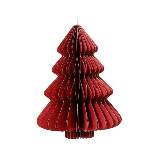 Sapin papier rouge paillettes or 15cm de Kaemingk - deco de la maison dans K004