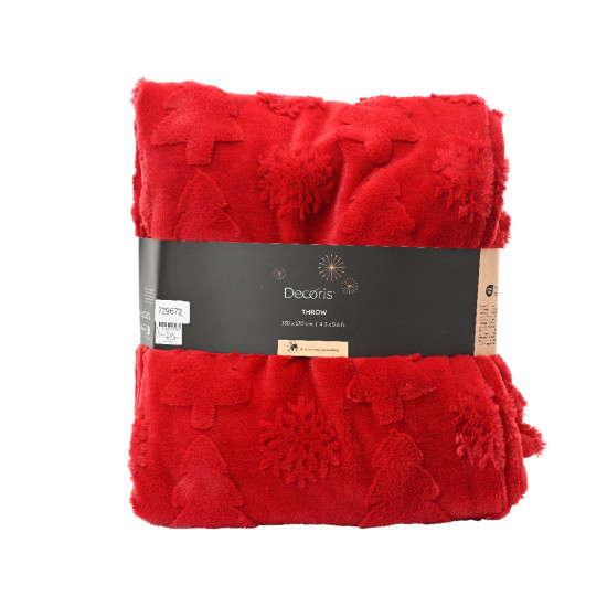 Plaid polyester rouge 130x170cm de Kaemingk - deco de la maison dans K004