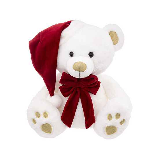 Peluche ours blanc avec bonnet 48cm de J-Line by Jolipa - Déco intérieur dans J033