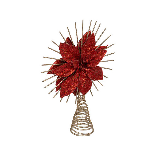Cimier poinsettia rouge 25cm de J-Line by Jolipa - Déco intérieur dans J033