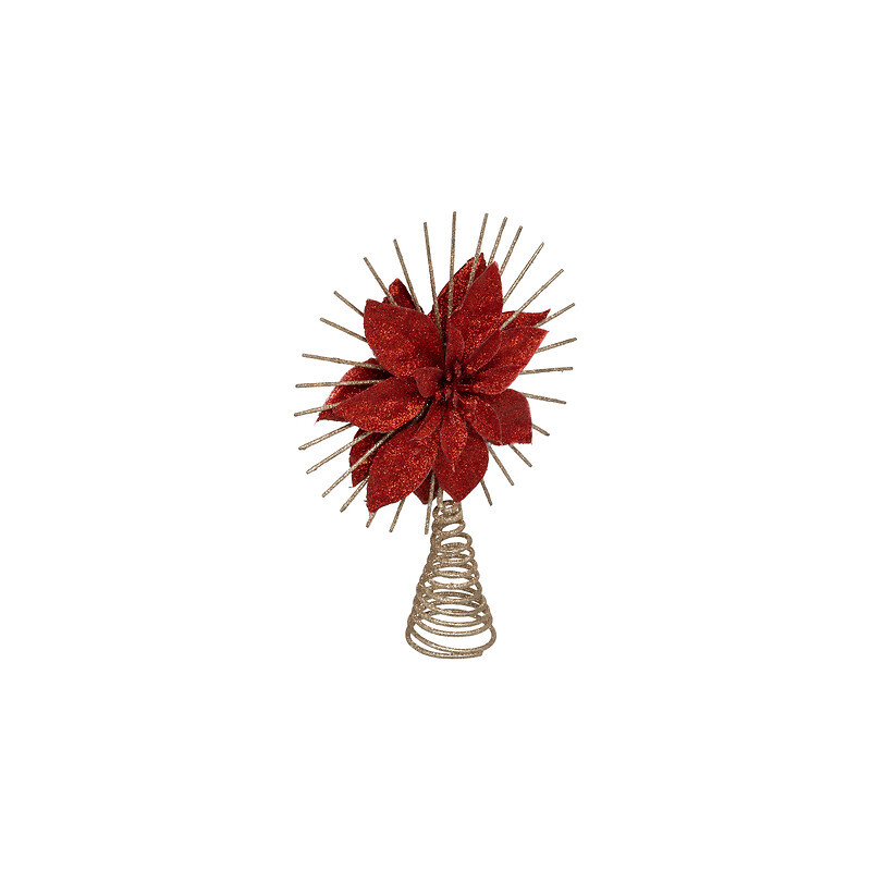 Cimier poinsettia rouge 25cm de J-Line by Jolipa - Déco intérieur dans J033