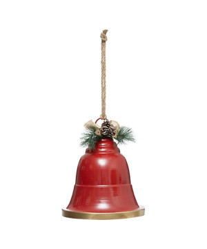 Cloche rouge a suspendre h39 d32 de J-Line by Jolipa - Déco intérieur dans J033
