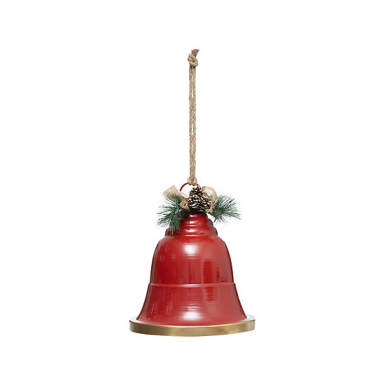 Cloche rouge a suspendre h39 d32 de J-Line by Jolipa - Déco intérieur dans J033