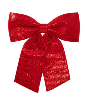 Noeud sequins rouge 39x47cm de J-Line by Jolipa - Déco intérieur dans J033