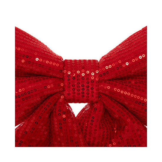Noeud sequins rouge 39x47cm de J-Line by Jolipa - Déco intérieur dans J033
