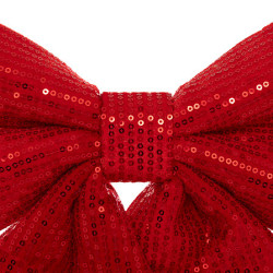 Noeud sequins rouge 39x47cm de J-Line by Jolipa - Déco intérieur dans J033