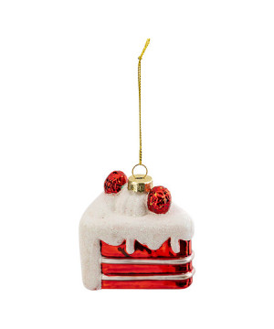 Part gateau rouge/blanc a suspendre 8cm de J-Line by Jolipa - Déco intérieur dans J033
