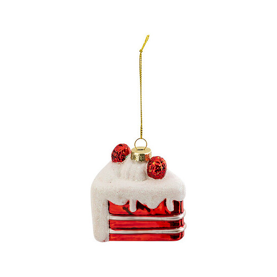 Part gateau rouge/blanc a suspendre 8cm de J-Line by Jolipa - Déco intérieur dans J033