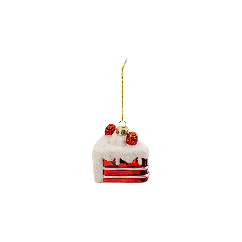Part gateau rouge/blanc a suspendre 8cm de J-Line by Jolipa - Déco intérieur dans J033