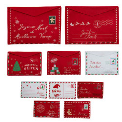 Enveloppe feutrine rouge/blanc x10 de J-Line by Jolipa - Déco intérieur dans J033