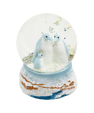 Boule a neige pingouins d6.5cm de J-Line by Jolipa - Déco intérieur dans J033