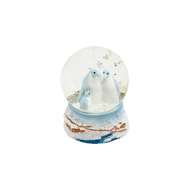 Boule a neige pingouins d6.5cm de J-Line by Jolipa - Déco intérieur dans J033