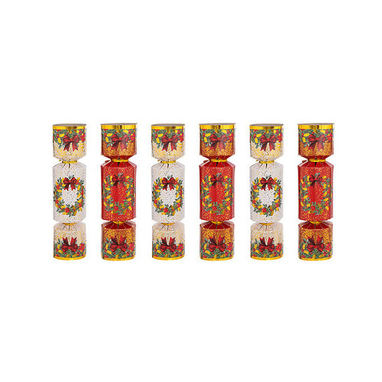 Crackers couronne noel x6 de J-Line by Jolipa - Déco intérieur dans J033