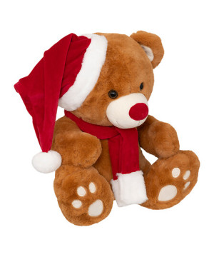 Peluche ours brun avec bonnet 48cm de J-Line by Jolipa - Déco intérieur dans J033
