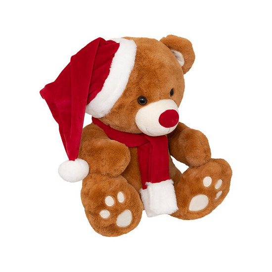 Peluche ours brun avec bonnet 48cm de J-Line by Jolipa - Déco intérieur dans J033