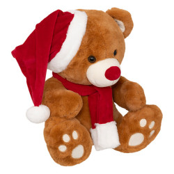 Peluche ours brun avec bonnet 48cm de J-Line by Jolipa - Déco intérieur dans J033
