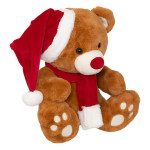 Peluche ours brun avec bonnet 48cm de J-Line by Jolipa - Déco intérieur dans J033
