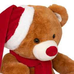 Peluche ours brun avec bonnet 48cm de J-Line by Jolipa - Déco intérieur dans J033