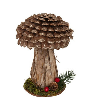 Champignon ecorce marron h18cm de J-Line by Jolipa - Déco intérieur dans J033