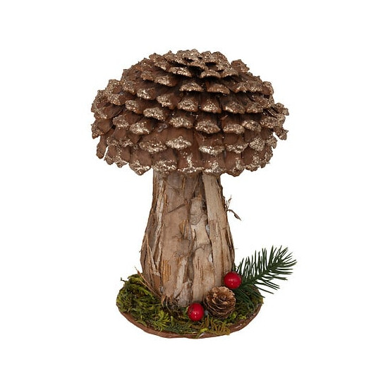 Champignon ecorce marron h18cm de J-Line by Jolipa - Déco intérieur dans J033