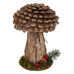 Champignon ecorce marron h18cm de J-Line by Jolipa - Déco intérieur dans J033