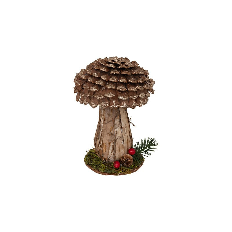 Champignon ecorce marron h18cm de J-Line by Jolipa - Déco intérieur dans J033
