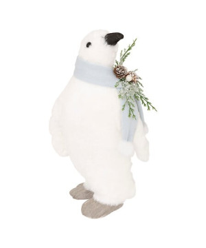 Pingouin avec echarpe bleu 38cm de J-Line by Jolipa - Déco intérieur dans J033