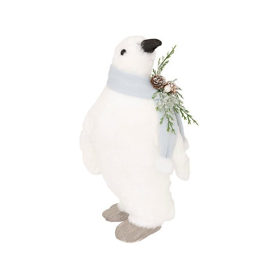 Pingouin avec echarpe bleu 38cm de J-Line by Jolipa - Déco intérieur dans J033