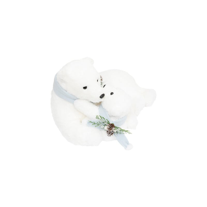 Ours+bebe avec echarpe bleu 50cm de J-Line by Jolipa - Déco intérieur dans J033