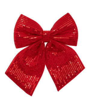Noeud sequins rouge 20x24cm de J-Line by Jolipa - Déco intérieur dans J033