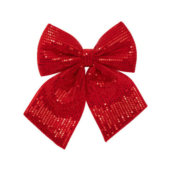 Noeud sequins rouge 20x24cm de J-Line by Jolipa - Déco intérieur dans J033