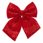 Noeud sequins rouge 20x24cm de J-Line by Jolipa - Déco intérieur dans J033