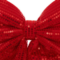 Noeud sequins rouge 20x24cm de J-Line by Jolipa - Déco intérieur dans J033