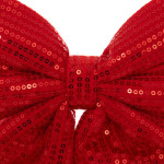Noeud sequins rouge 20x24cm de J-Line by Jolipa - Déco intérieur dans J033