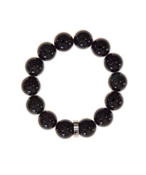 Bracelet obsidienne noire perles rondes 14 mm de Herboristerie et Esotérisme à Libourne dans D040