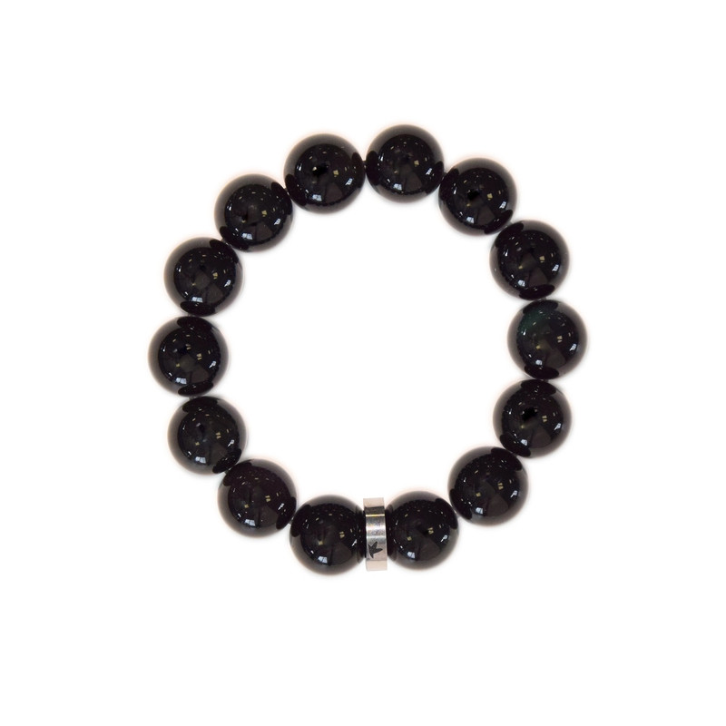 Bracelet obsidienne noire perles rondes 14 mm de Herboristerie et Esotérisme à Libourne dans D040