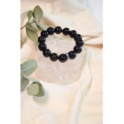 Bracelet obsidienne noire perles rondes 14 mm de Herboristerie et Esotérisme à Libourne dans D040